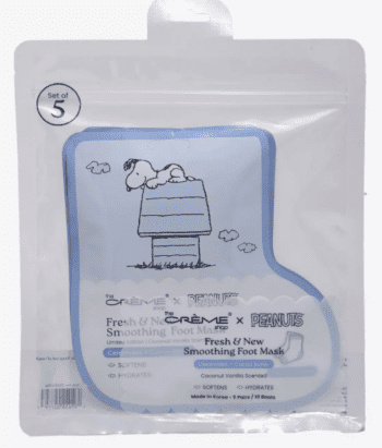 [The Creme Shop] PEANUTS_Smoothing Foot Mask Set - Fresh & New (5pcs)